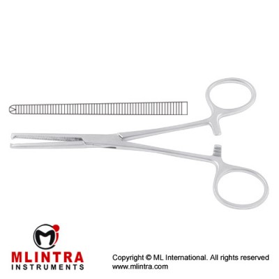 Ochsner-Kocher Haemostatic Forcep Straight - 1 x 2 Teeth Stainless Steel, 18.5 cm - 7 1/4"